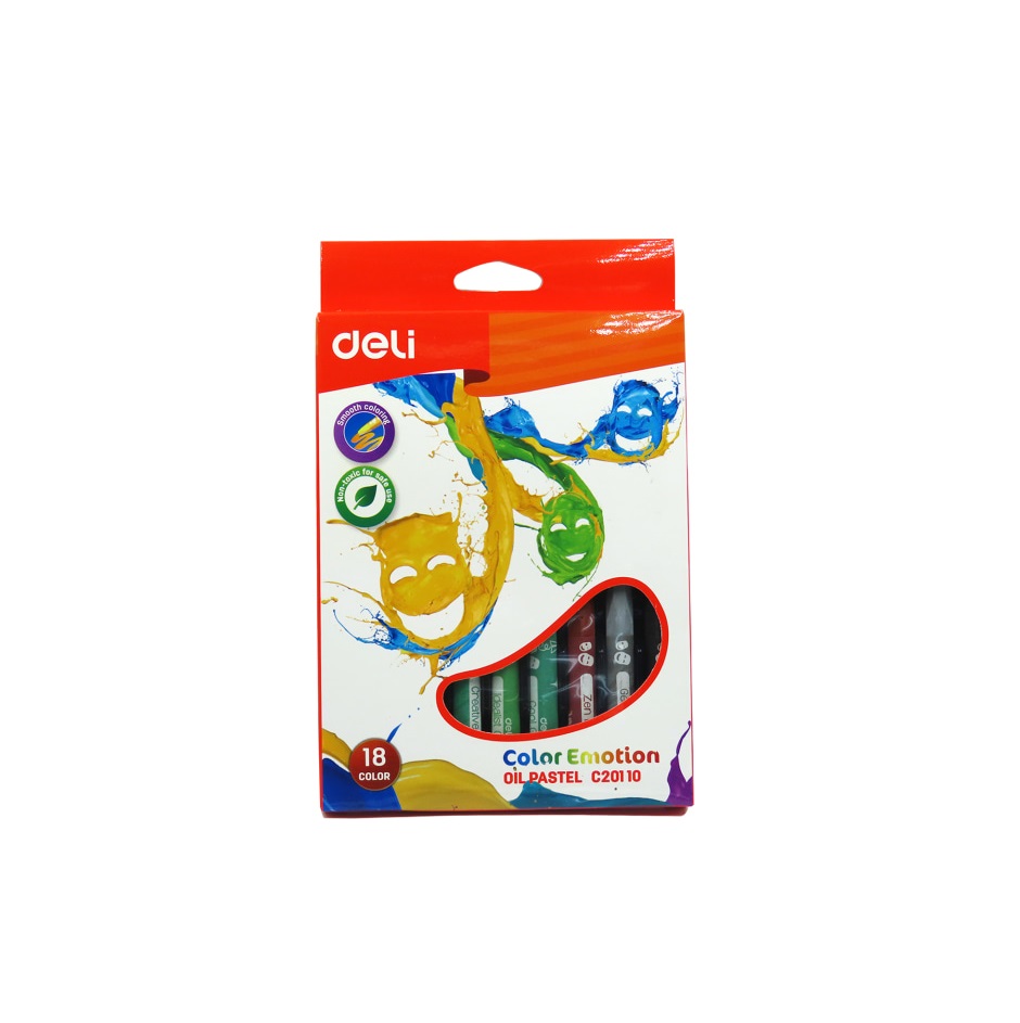 Crayons De Couleur En Cire DELI Color Emotion Oil Pastel Boite De 18
