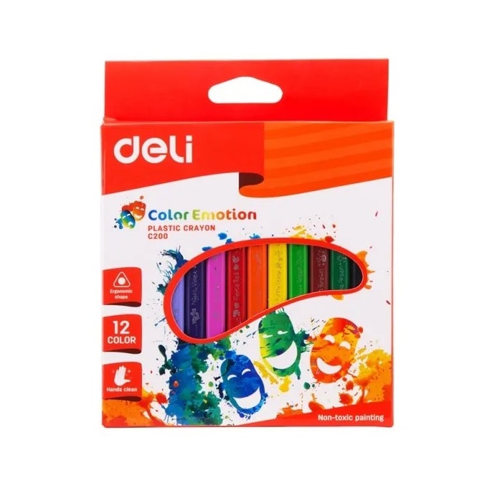 Crayons De Couleur En Cire DELI Color Emotion Boite De 12