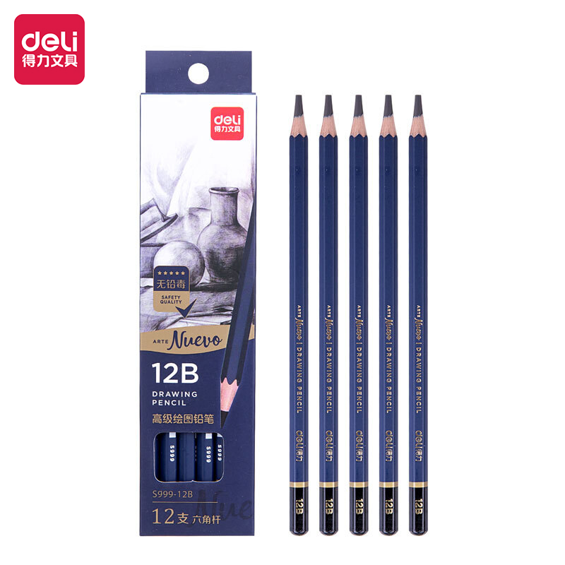 Crayon Noir Technique DELI 12B Hexagonal