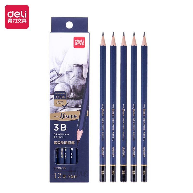 Crayon Noir Technique DELI 3B Hexagonal