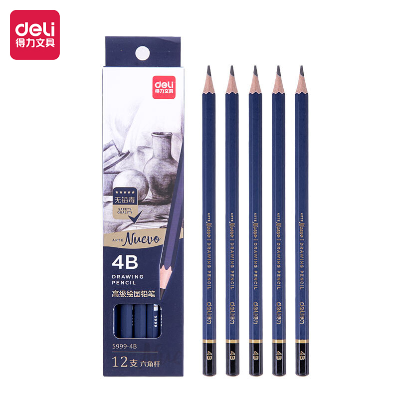 Crayon Noir Technique DELI 4B Hexagonal