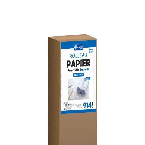 Rouleau Papier Traceur GALAXIE A0 914mmx50m 80g  Extra Blanc