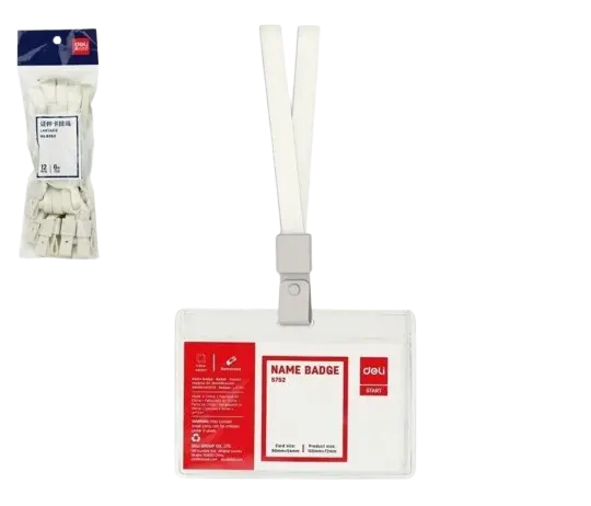 Cordon Pour Badge DELI 1cm Blanc