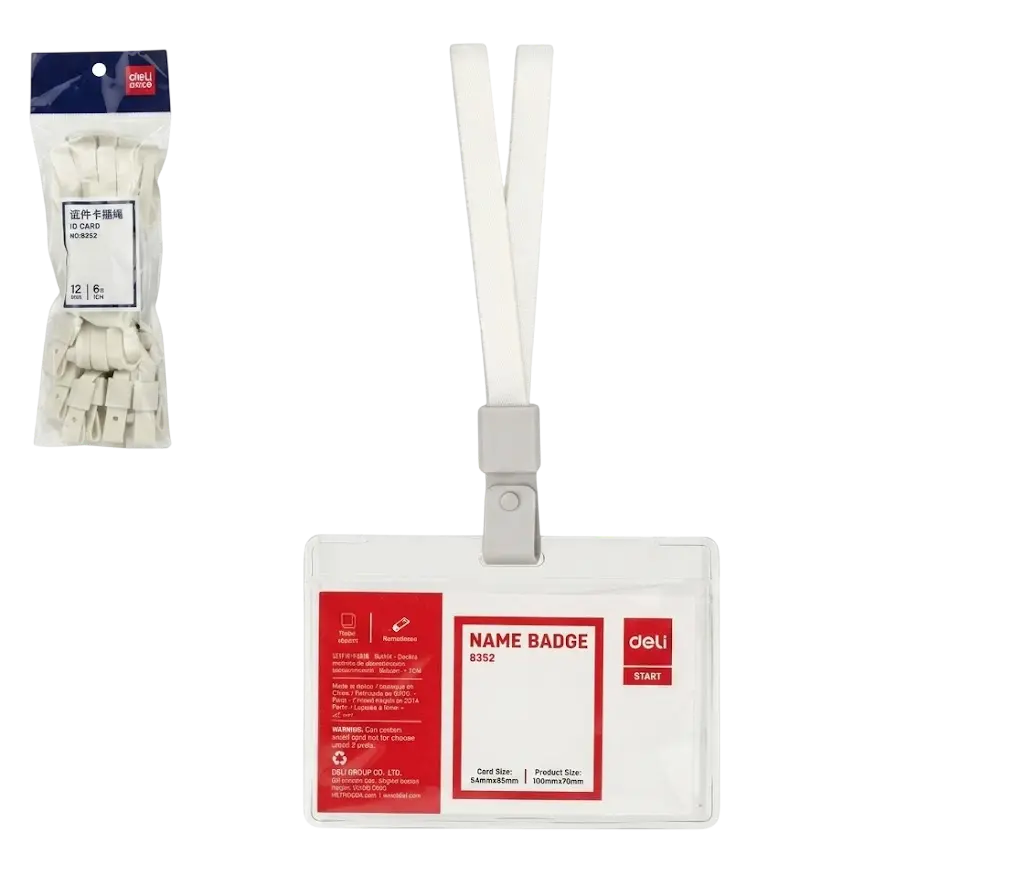 Cordon pour Porte Badge DELI 1cm Blanc