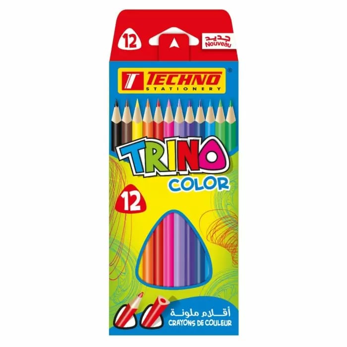 Crayons De Couleur TECHNO Trino Boite De 12