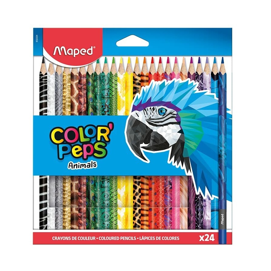 Crayons De Couleur MAPED Color'Peps Animals Boite De 24
