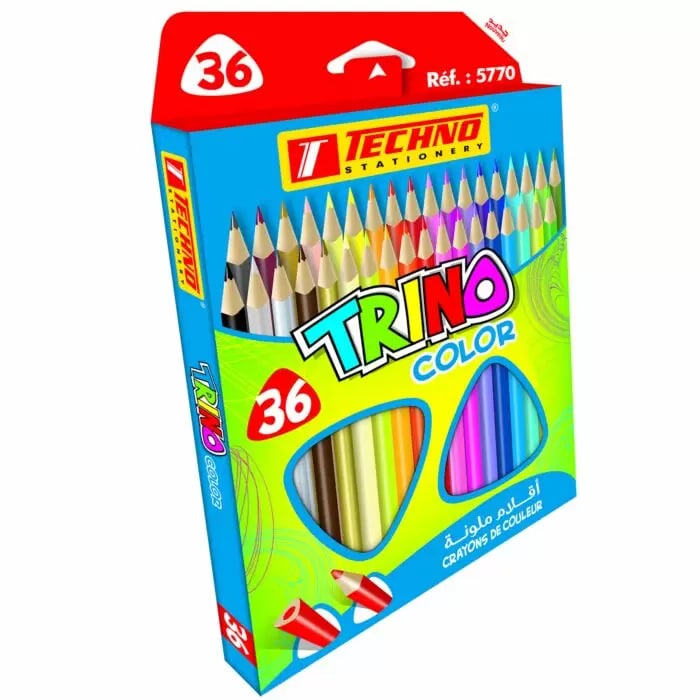 Crayons De Couleur TECHNO Trino Boite De 36