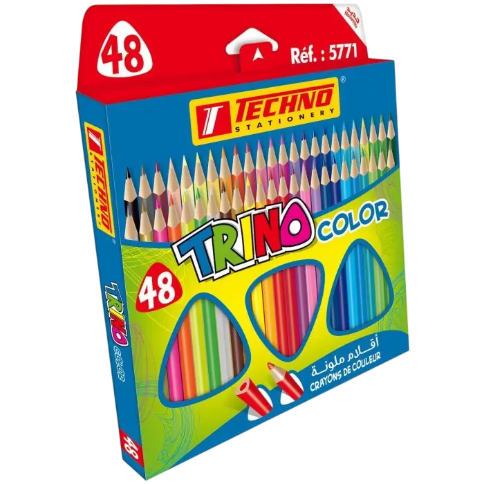 Crayons de Couleur TECHNO Trino Boite de 48