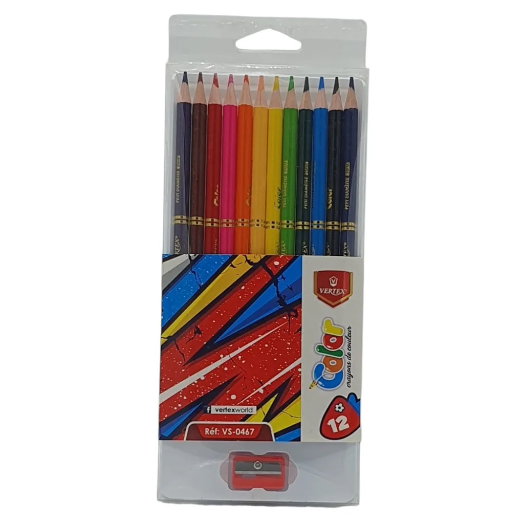 Crayons De Couleur VERTEX Color Max Double Tête Pochette De 12
