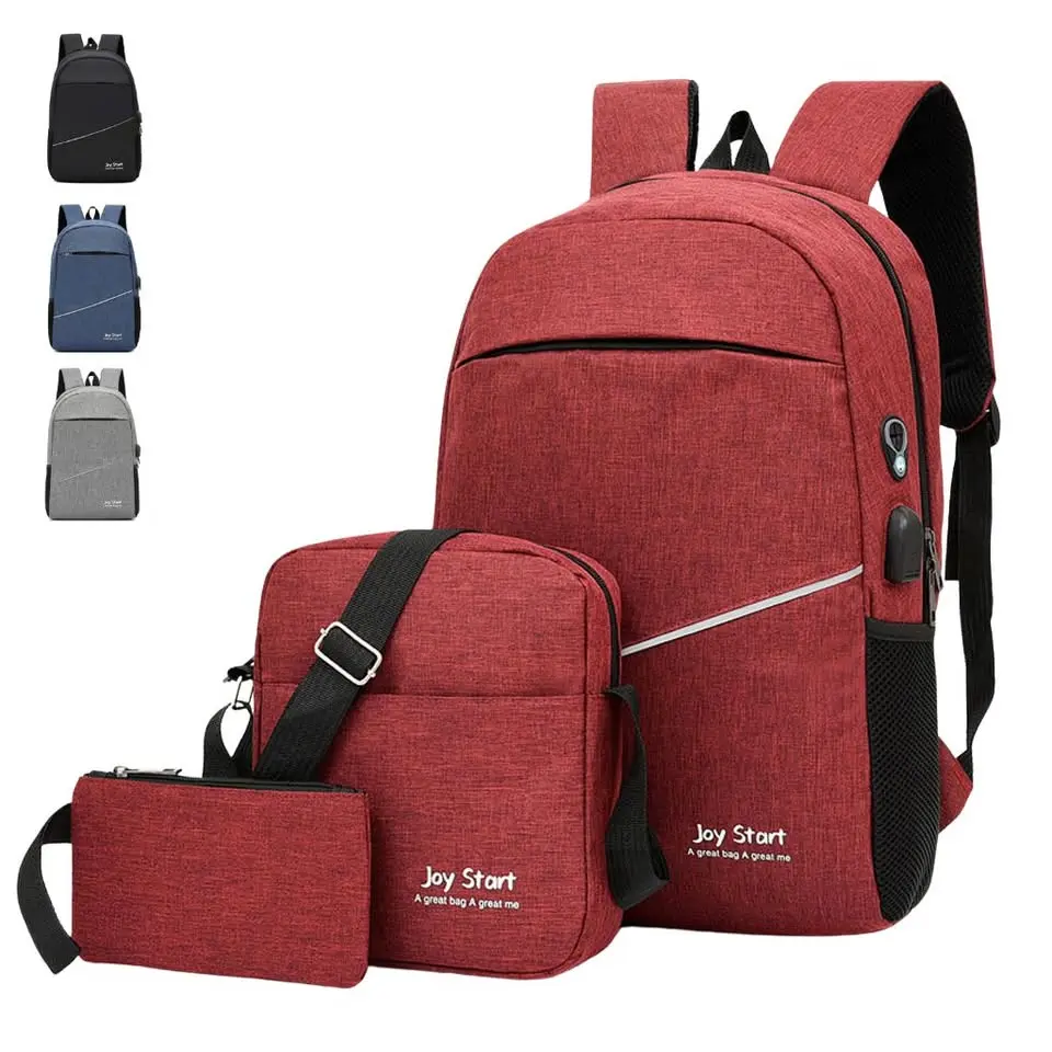 Sac à Dos Avec Sortie Usb Pour Powerbank Avec Kit De 2 Sacoches Multi Couleurs