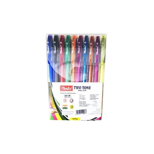 Pochette De 10 Stylos à Bille MONTEX Two-Tone Couleurs Associes