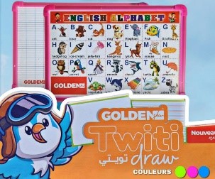 Ardoise GOLDEN Twiti Quadrillée Anglais