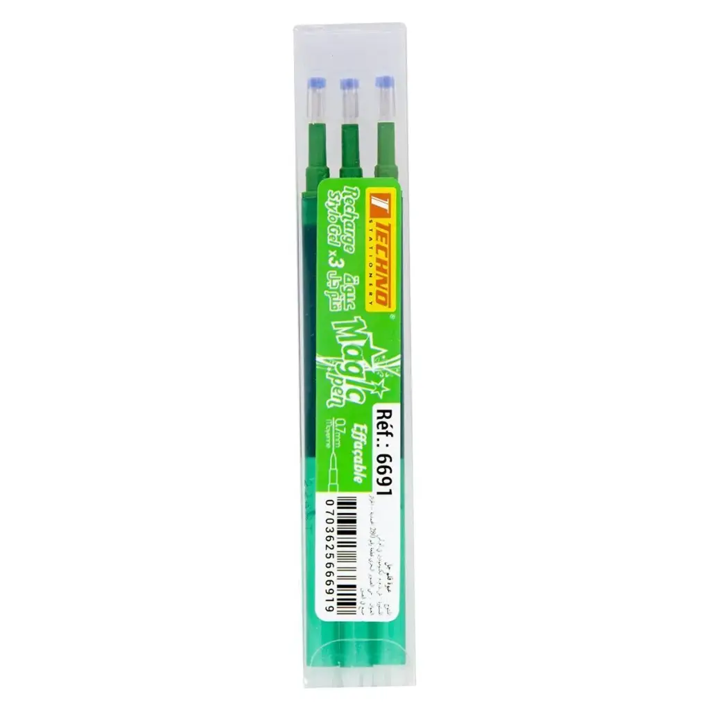 Jeu de 3 Recharge Stylo TECHNO Vert