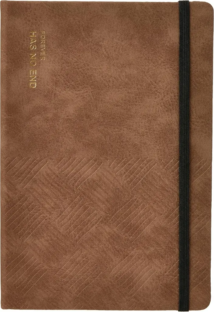 Bloc Note DELI Couverture En ‎Similicuir  A5 80 Pages 70 Grs Marron