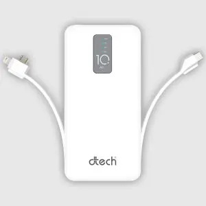 Power Bank D-TECH DP10H 10000mAh USB Type-C Lightning Blanc