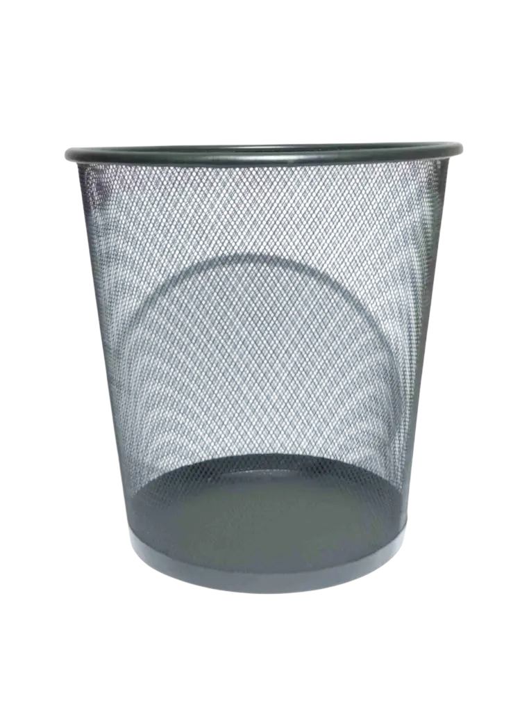 Corbeille à Papier VERSAL Métallique 10L Ronde Noir