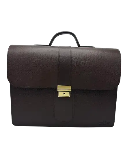 Cartable En Cuir TAHAT-1108 2 Compartiments Marron Foncé
