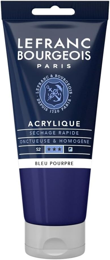 Tube Peinture Acrylique Fine LEFRANC BOURGEOIS 80ml Bleu Pourpre
