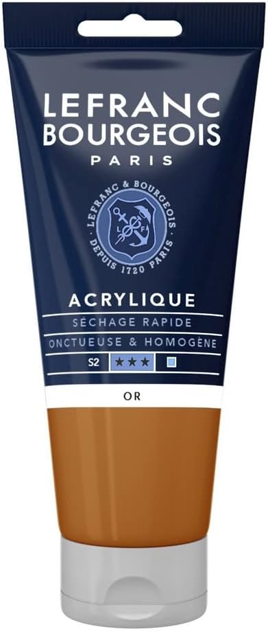Tube Peinture Acrylique Fine LEFRANC BOURGEOIS 80ml Or