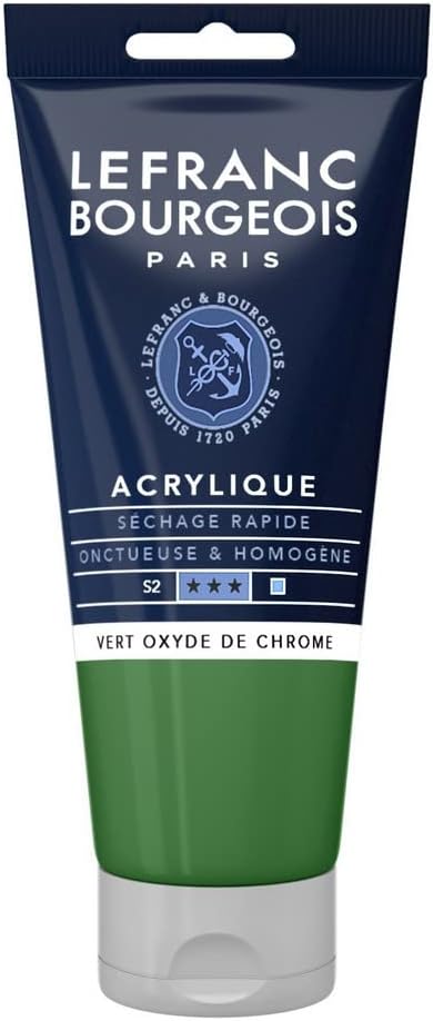 Tube Peinture Acrylique Fine LEFRANC BOURGEOIS 80ml Vert Oxyde De Chrome