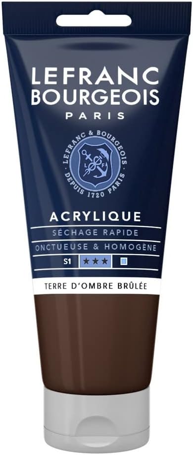 Tube Peinture Acrylique Fine LEFRANC BOURGEOIS 80ml Terre D'ombre Brûlée