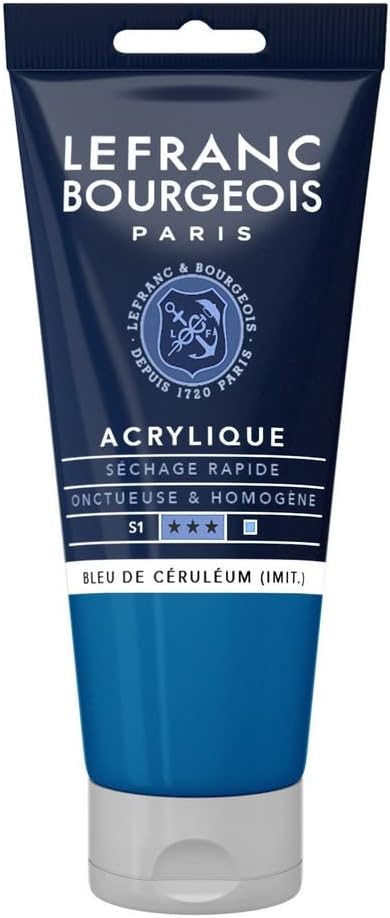 Tube Peinture Acrylique Fine LEFRANC BOURGEOIS 80ml Bleu De Céruléum