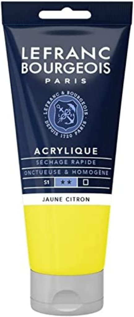 Tube Peinture Acrylique Fine LEFRANC BOURGEOIS 80ml Jaune Citron