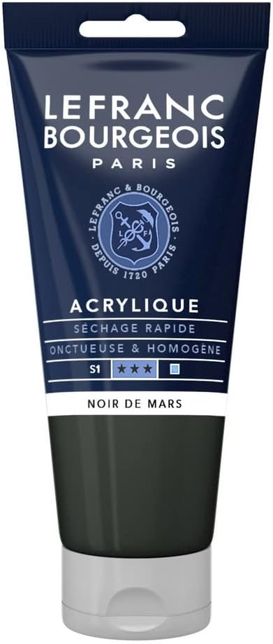 Tube Peinture Acrylique Fine LEFRANC BOURGEOIS 80ml Noir De Mars