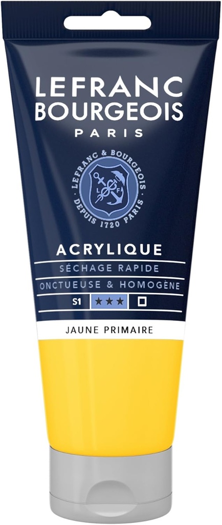 Tube Peinture Acrylique Fine LEFRANC BOURGEOIS 80ml Jaune Primaire