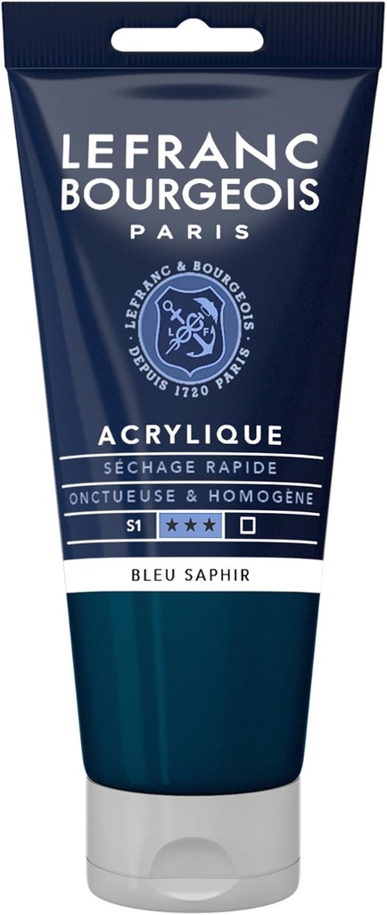 Tube Peinture Acrylique Fine LEFRANC BOURGEOIS 80ml Bleu Saphir