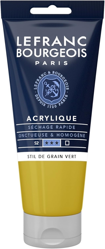 Tube Peinture Acrylique Fine LEFRANC BOURGEOIS 80ml Stil De Grain Vert