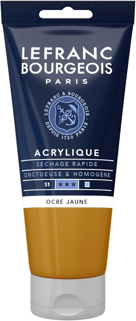 Tube Peinture Acrylique Fine LEFRANC BOURGEOIS 80ml Jaune Ocre