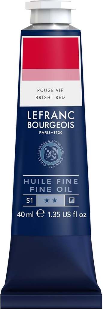 Tube Peinture à L'huile Fine LEFRANC BOURGEOIS 40ml Rouge Vif