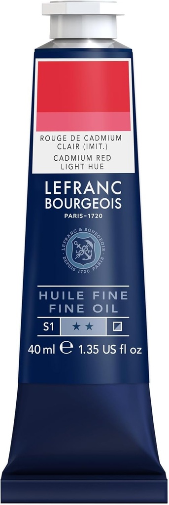 Tube Peinture à L'huile Fine LEFRANC BOURGEOIS 40ml Rouge De Cadmium Clair Imitation
