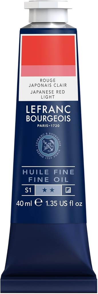 Tube Peinture à L'huile Fine LEFRANC BOURGEOIS 40ml Rouge Japonais Clair