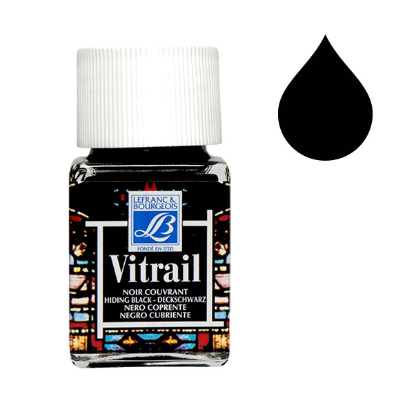 Flacon De Peinture LEFRANC BOURGEOIS Vitrail 50ml Noir Couvrant