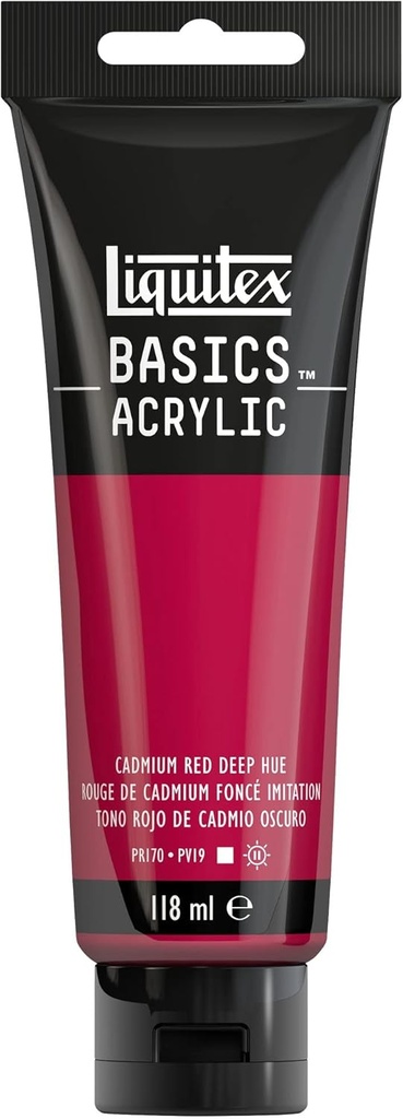 Tube Peinture Acrylique LIQUITEX Basics 118ml Rouge De Cadmium Foncé Imitation
