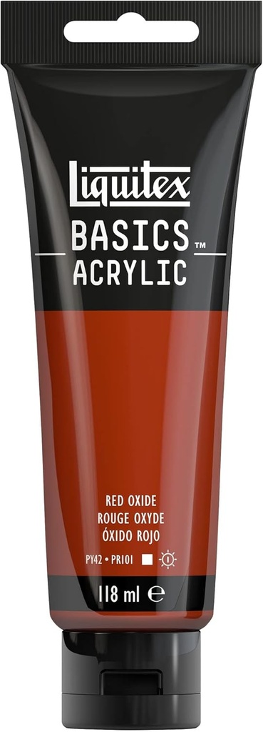 Tube Peinture Acrylique LIQUITEX Basics 118ml Rouge Oxyde