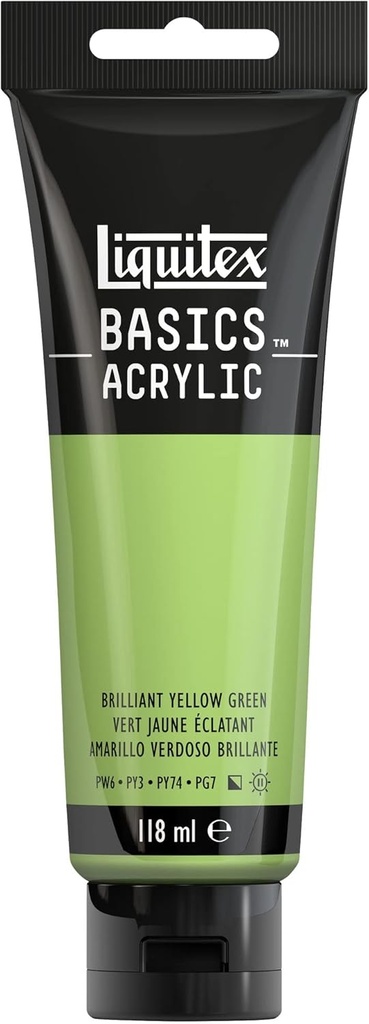 Tube Peinture Acrylique LIQUITEX Basics 118ml  Vert Jaune  Eclatant