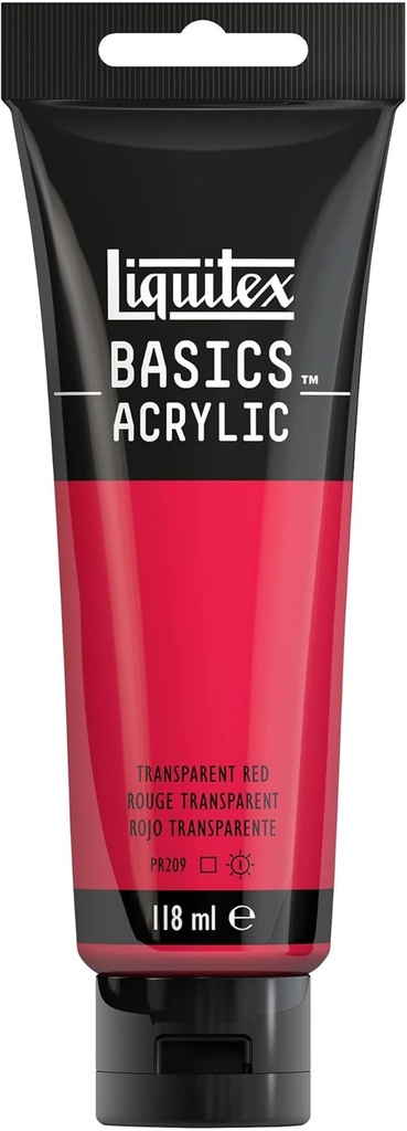 Tube Peinture Acrylique LIQUITEX Basics 118ml Rouge Transparent