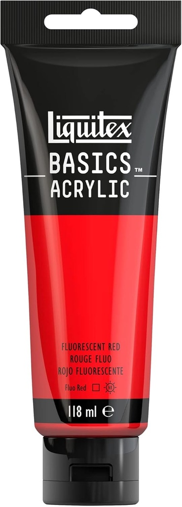 Tube Peinture Acrylique LIQUITEX Basics 118ml  Rouge Fluorescent
