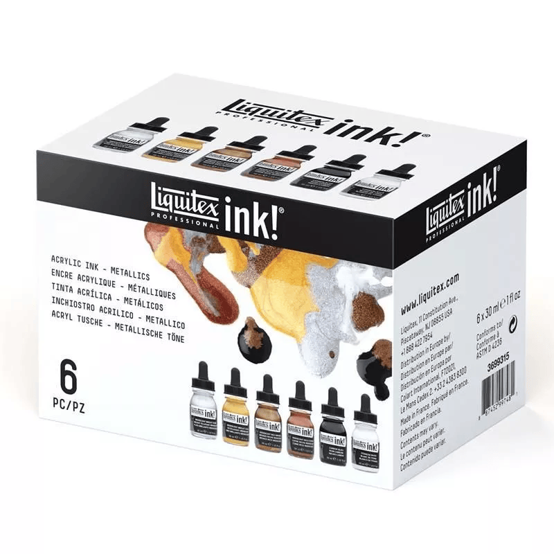 Boite de 6 Encre Acrylique LIQUITEX Professionnelle 30ml Iridescents