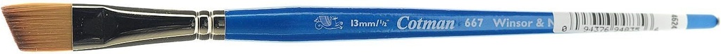 Pinceaux Cotman WINSOR & NEWTON Pinceau Aquarelle Série 667 N° 1/2 Biseauté Manche Court 13mm
