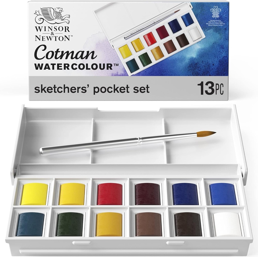 Lot de 13 Set De poche Esquisse aquarelle Winsor & Newton Cotman WATERCOLOUR