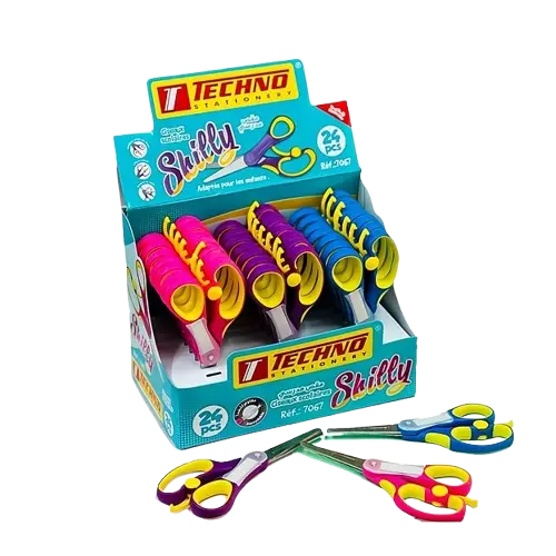 Ciseau Ecolier TECHNO Skilly 13 cm Multi-Couleurs