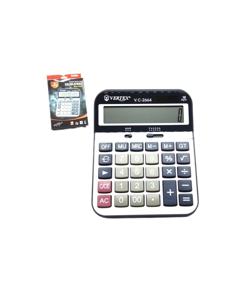 Calculatrice De Bureau VERTEX 12 Chiffres Gris