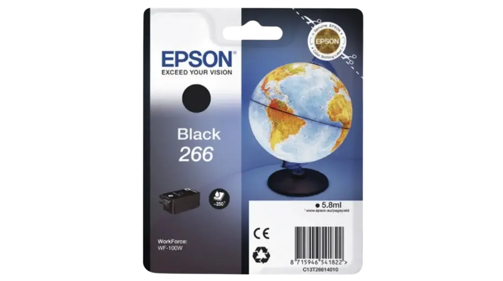 Cartouche D'encre EPSON 266 Noir Pour Imprimante WorkForce WF 100W 