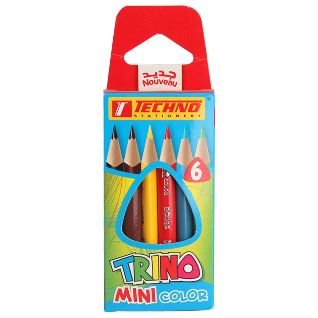 Crayons De Couleur TECHNO Mini Color Boite De 06