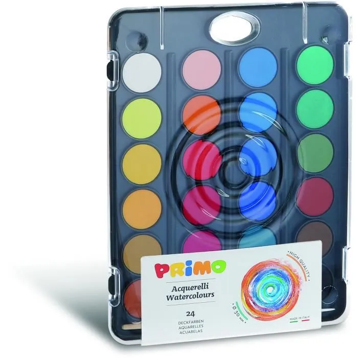 Peinture Aquarel PRIMO 24 Couleur Pastel 30mm avec Pinceau