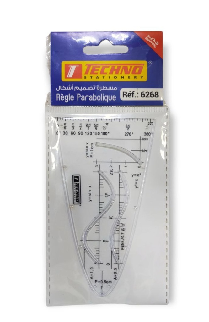 Règle Parabolique TECHNO Transparent